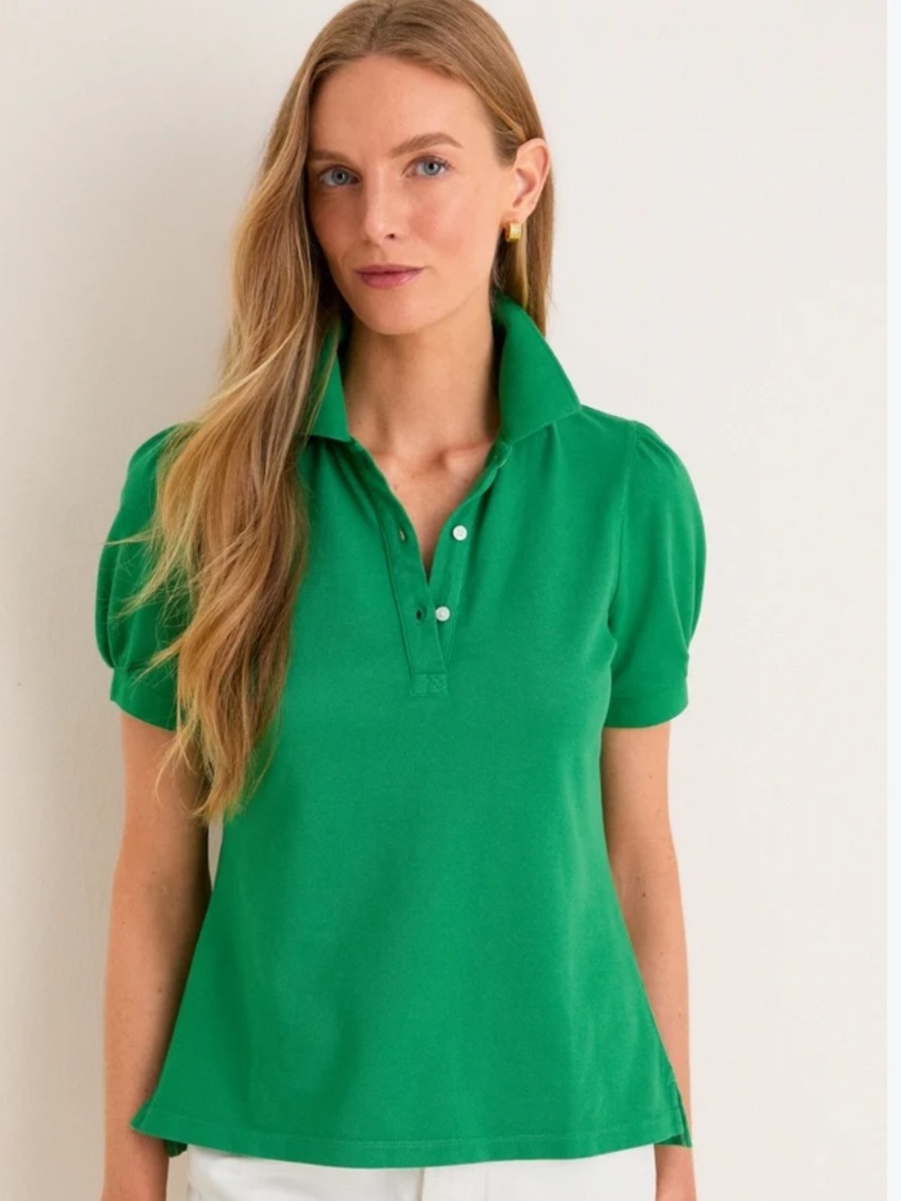 Tuckernuck Emerald Puff-Sleeve Peggy  Polo